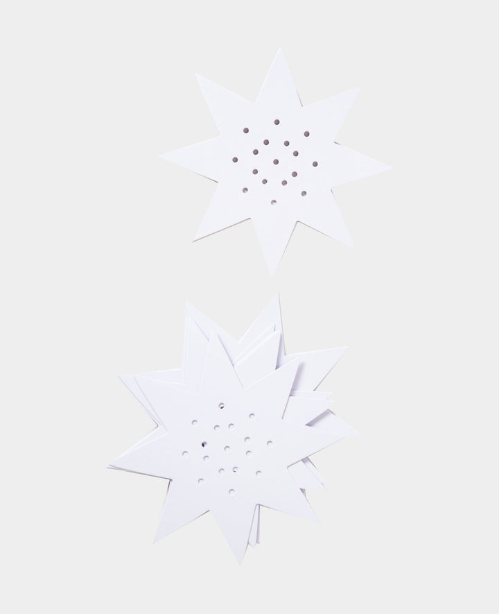 Stickkarton Stern, 10 x 10 cm, Weiss, 12 Stk.