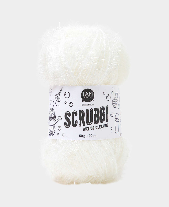 Scrubbi, Garn zum Häkeln &amp; Stricken von Spülschwämmen, weiss, 50 g, 90 m