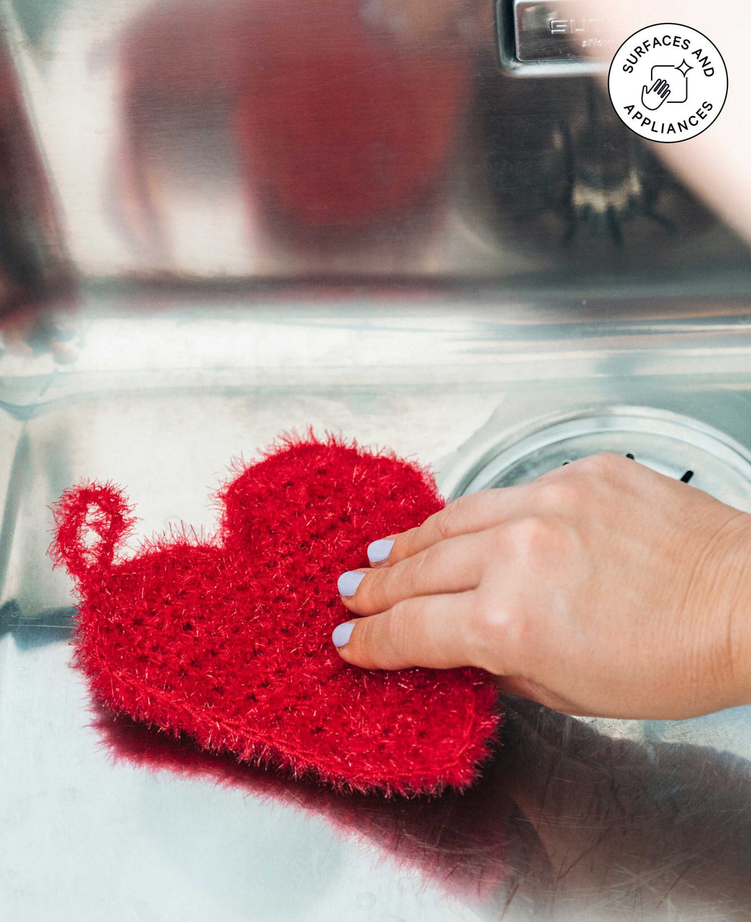 Scrubbi, fil pour crocheter et tricoter des éponges, corail, 50 g, 90 m