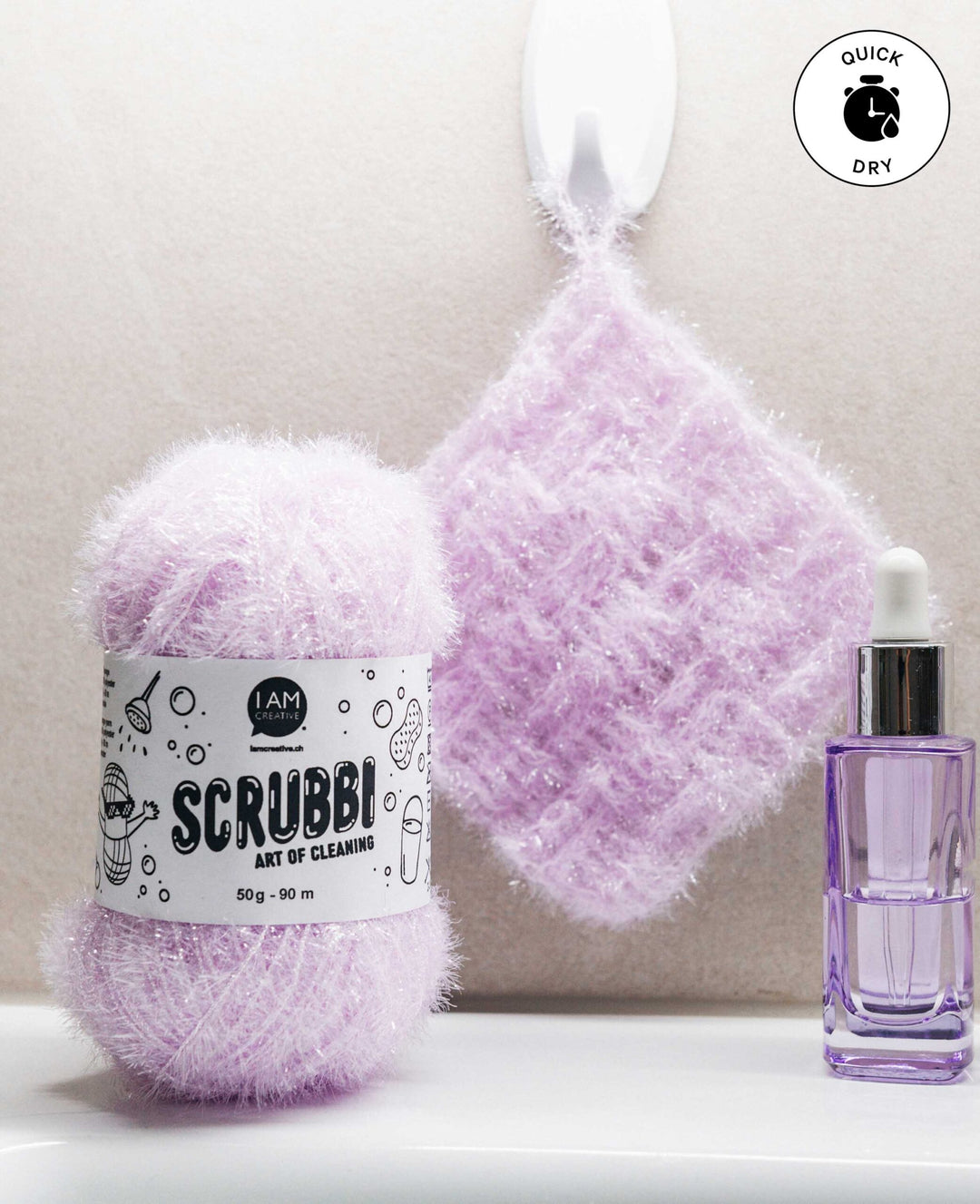 Scrubbi, fil à crocheter et tricoter des éponges, multicolore, 50 g, 90 m