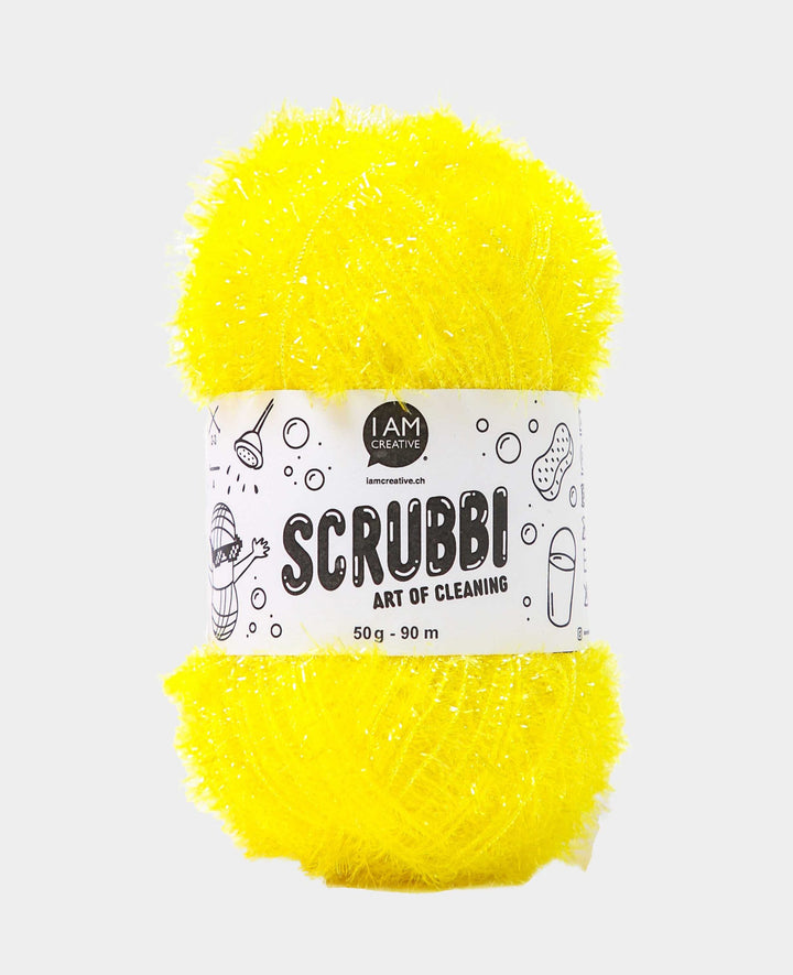 Scrubbi, Garn zum Häkeln &amp; Stricken von Spülschwämmen, gelb, 50 g, 90 m