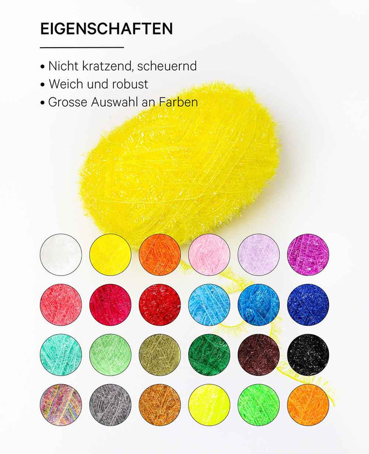 Scrubbi, Garn zum Häkeln &amp; Stricken von Spülschwämmen, gelb, 50 g, 90 m