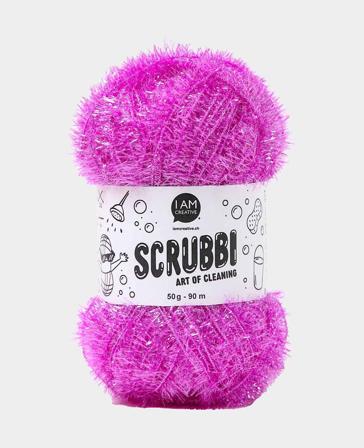 Scrubbi, Garn zum Häkeln &amp; Stricken von Spülschwämmen, pflaume, 50 g, 90 m