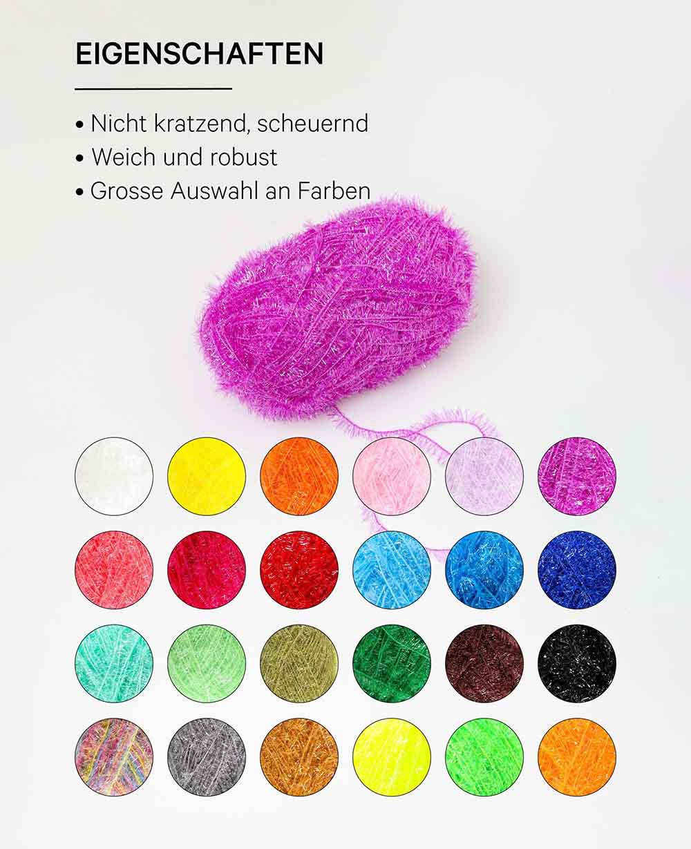 Scrubbi, Garn zum Häkeln &amp; Stricken von Spülschwämmen, pflaume, 50 g, 90 m