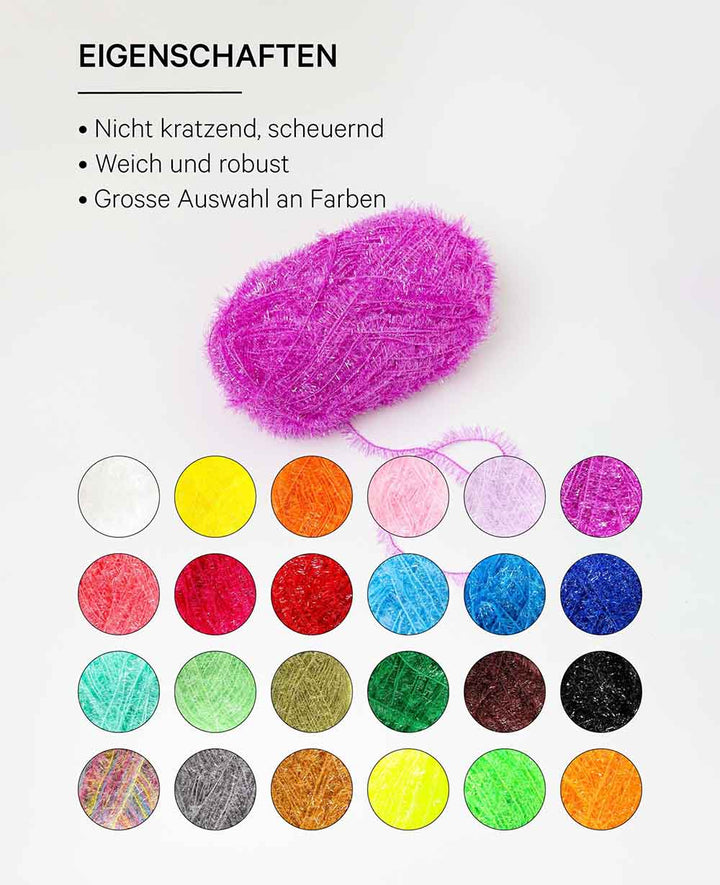 Scrubbi, Garn zum Häkeln &amp; Stricken von Spülschwämmen, pflaume, 50 g, 90 m