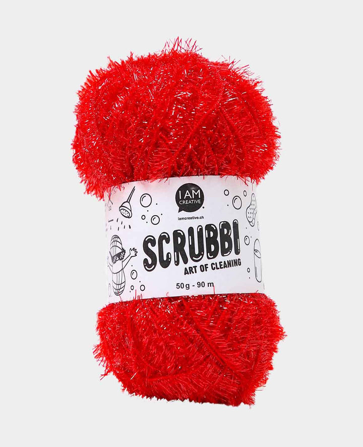 Scrubbi, Garn zum Häkeln &amp; Stricken von Spülschwämmen, rot, 50 g, 90 m