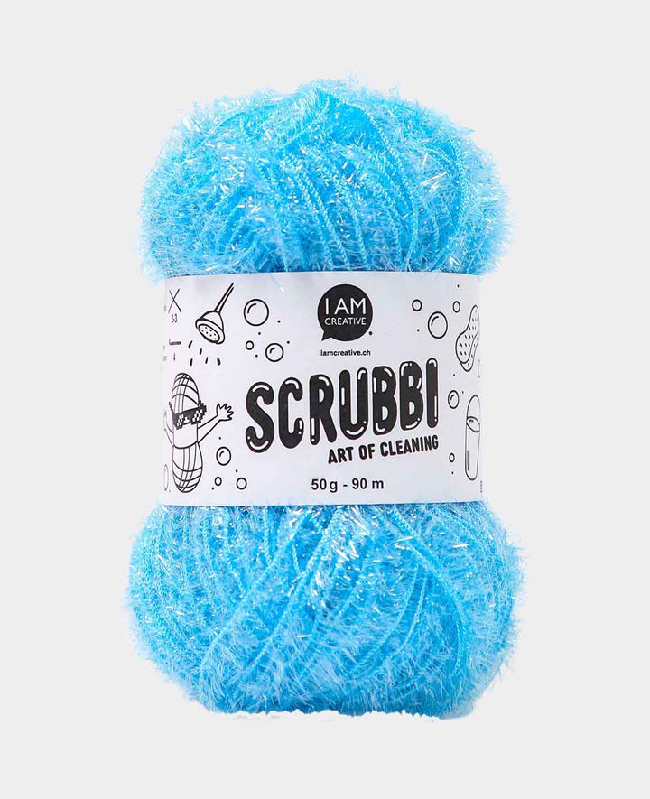 Scrubbi, fil pour crocheter et tricoter des éponges, bleu clair, 50 g, 90 m