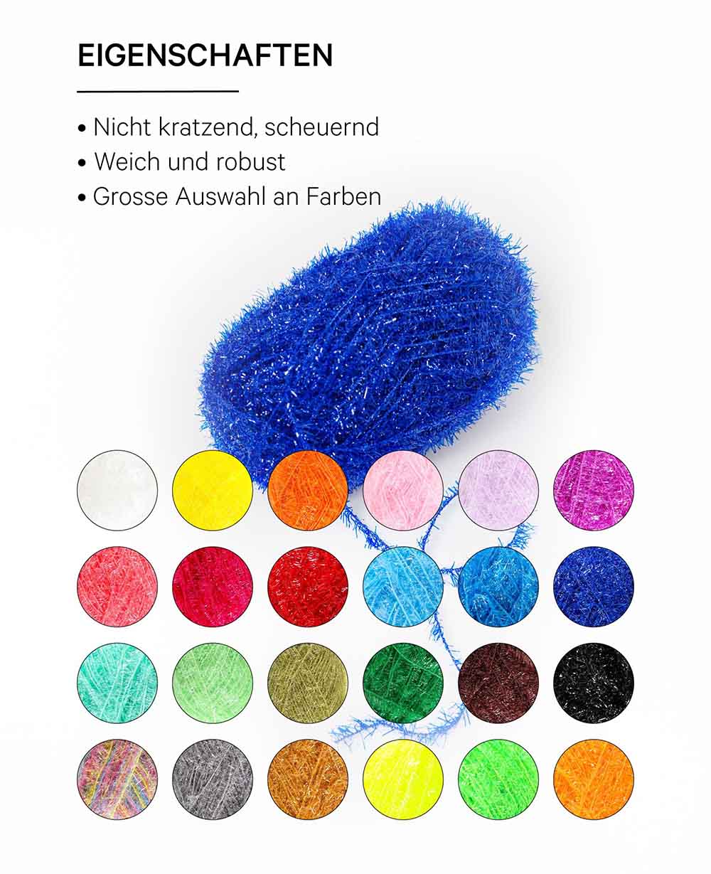 Scrubbi, Garn zum Häkeln &amp; Stricken von Spülschwämmen, dunkelblau, 50 g, 90 m