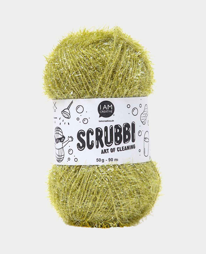 Scrubbi, Garn zum Häkeln &amp; Stricken von Spülschwämmen, olivegrün, 50 g, 90 m
