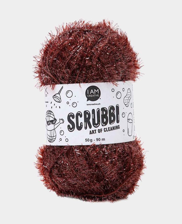 Scrubbi, Garn zum Häkeln &amp; Stricken von Spülschwämmen, braun, 50 g, 90 m