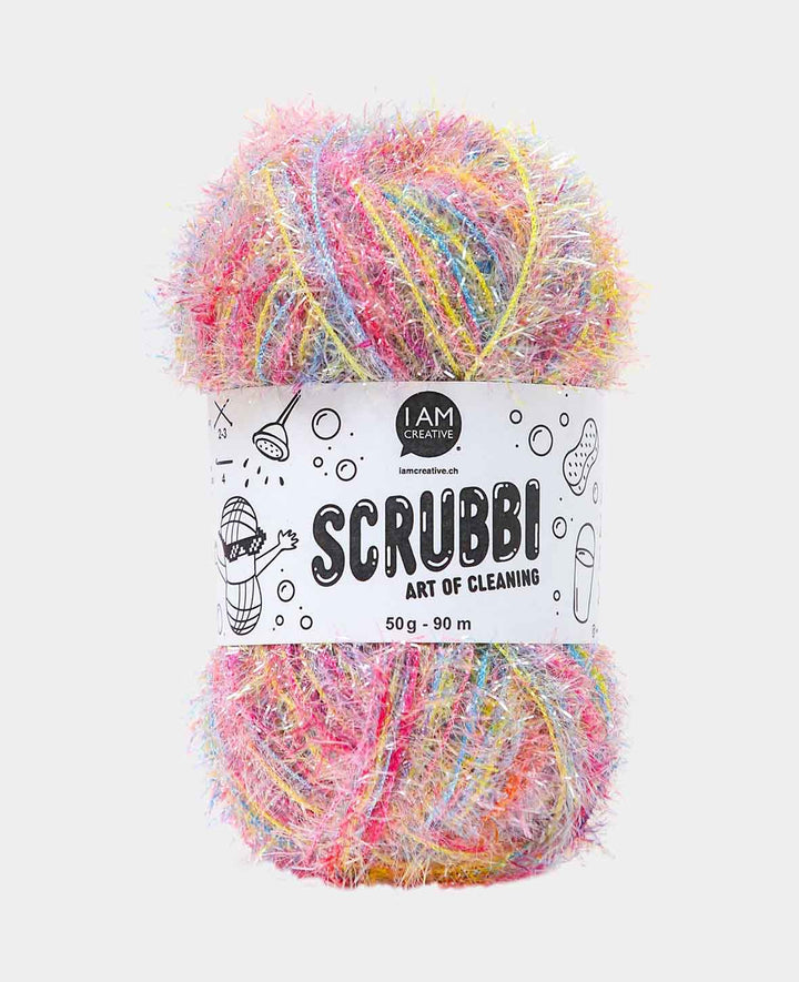 Scrubbi, fil à crocheter et tricoter des éponges, multicolore, 50 g, 90 m