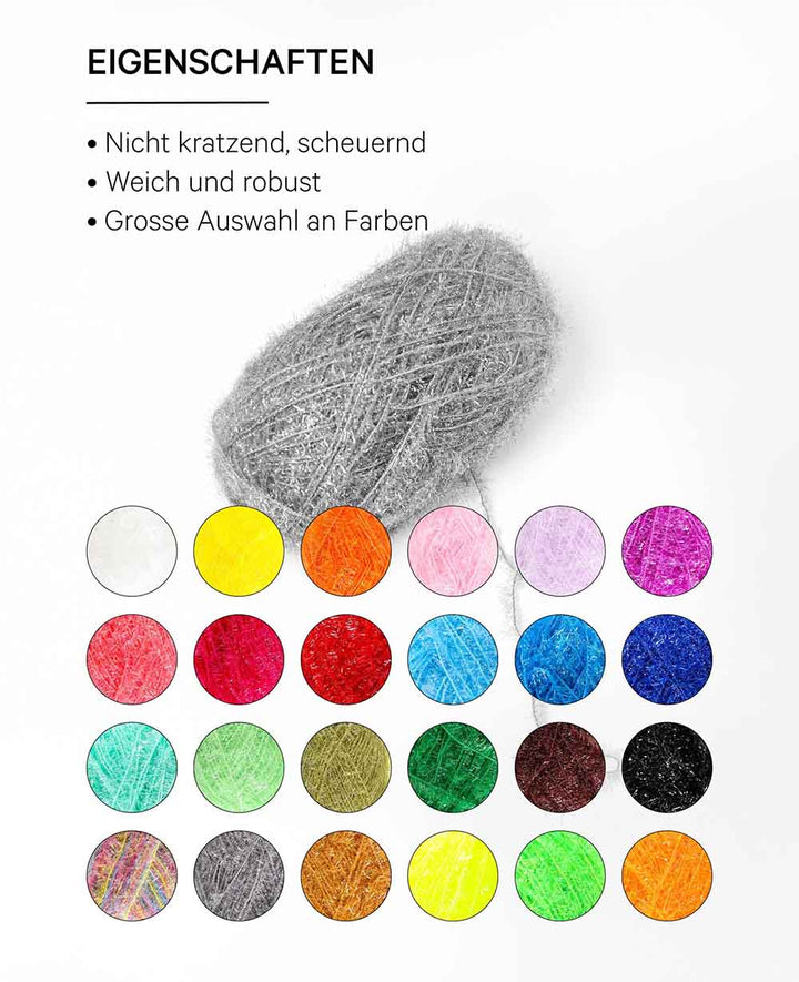 Scrubbi, fil pour crocheter et tricoter des éponges, argenté, 50 g, 90 m