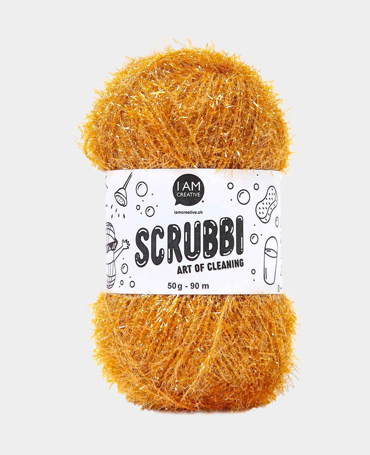 Scrubbi, Garn zum Häkeln &amp; Stricken von Spülschwämmen, gold, 50 g, 90 m