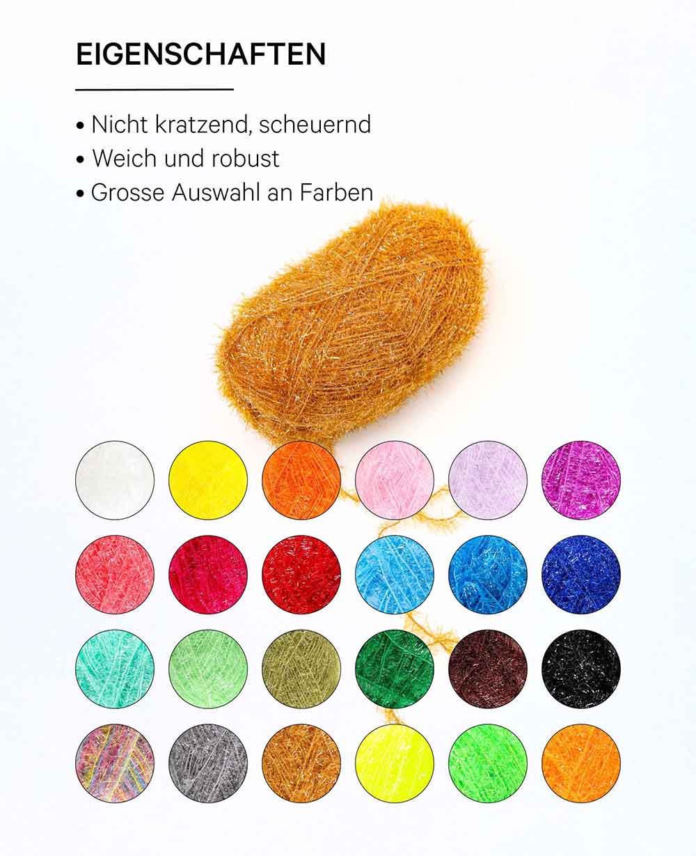 Scrubbi, Garn zum Häkeln &amp; Stricken von Spülschwämmen, gold, 50 g, 90 m