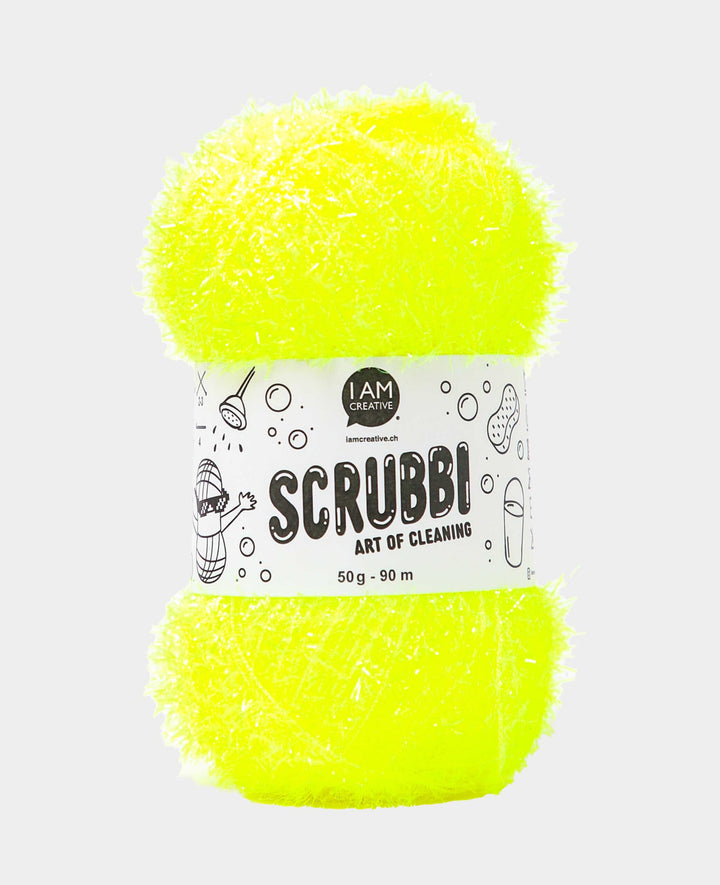 Scrubbi, yarn for crocheting &amp; knitting dish sponges, neon yellow, 50 g, 90 m