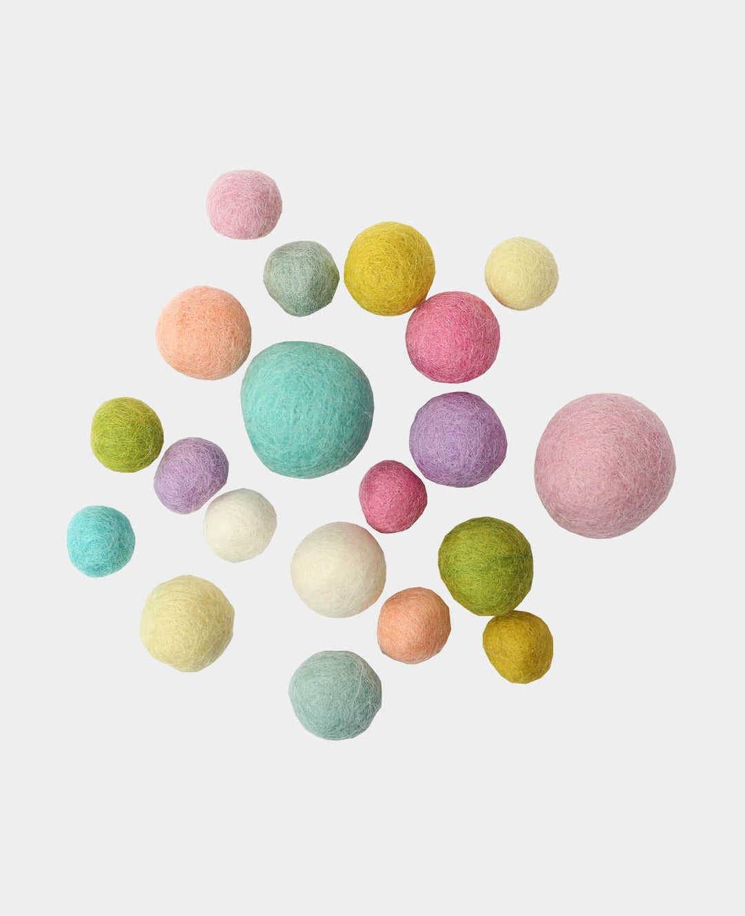 Filzkugeln Pastell, ø 15-30 mm, 20 Stk.
