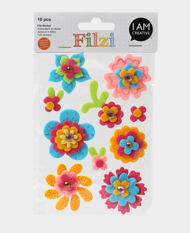 Filzsticker Blume, ø 1.5 - 4.5 cm, 10 Stk.