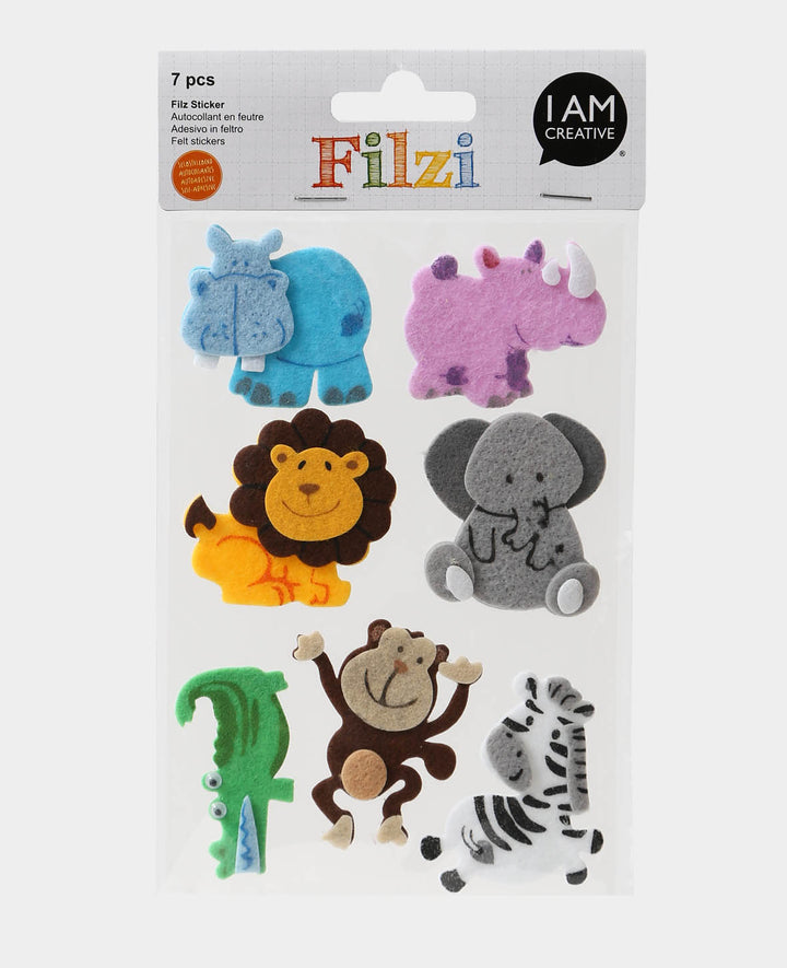 Filzsticker Dschungel, ø 2 - 5.5 cm, 7 Stk.