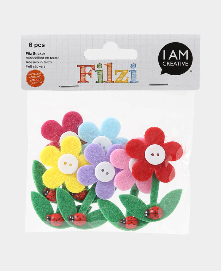 Filzsticker Blume, ø 4.5 - 6.5 cm, 6 Stk.