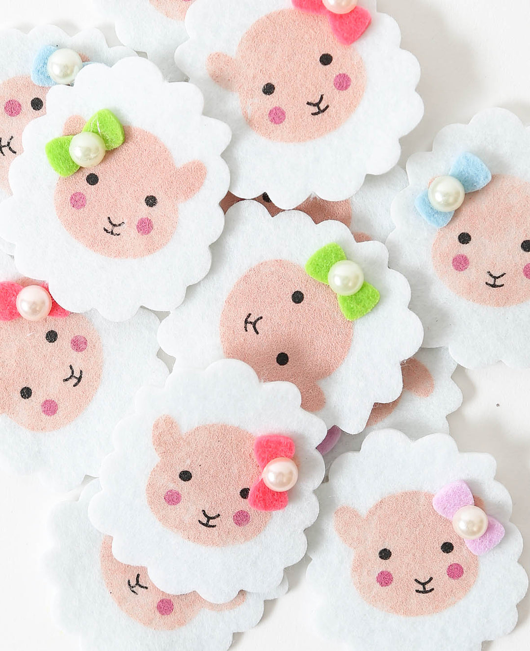 FILZI Sheep, Felt Stickers with 3D Optic, Self-adhesive, White, 12 pcs.