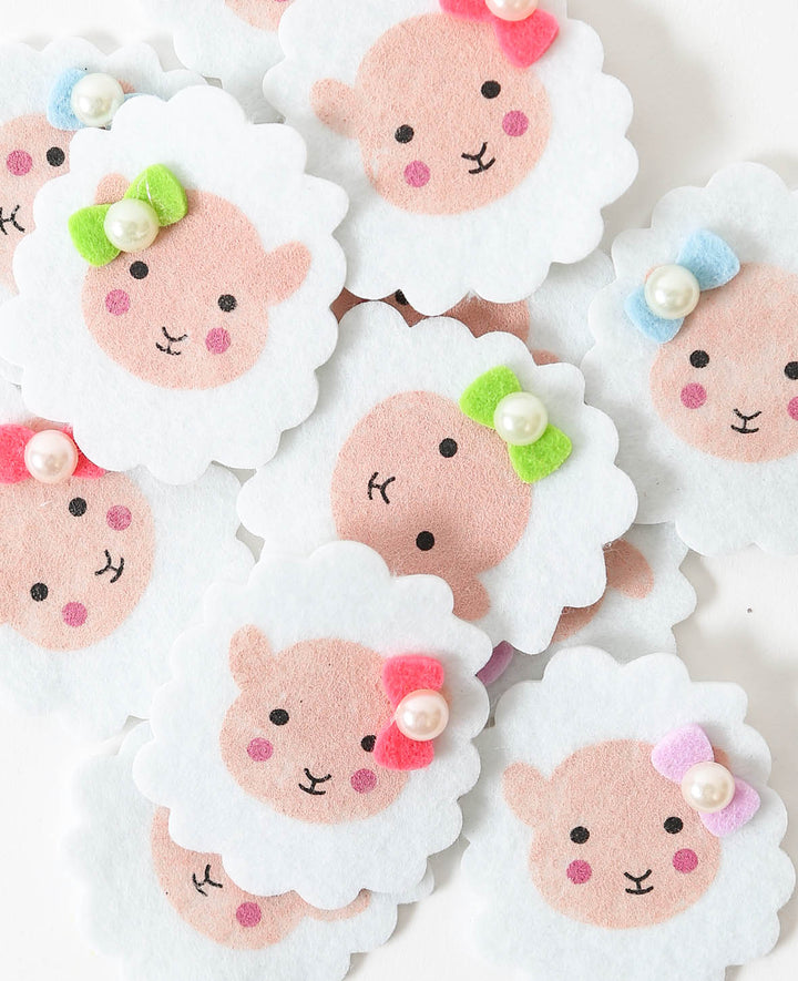 FILZI Sheep, Felt Stickers with 3D Optic, Self-adhesive, White, 12 pcs.