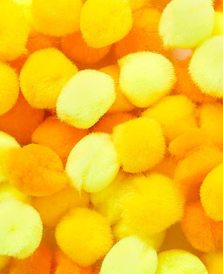 Pompons, Gelb, ø 15 mm, 60 Stk.