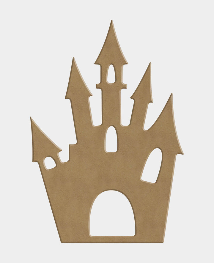 Maison hantée décorative en MDF, 12 x 0.6 x 18 cm, marron, 1 pc.