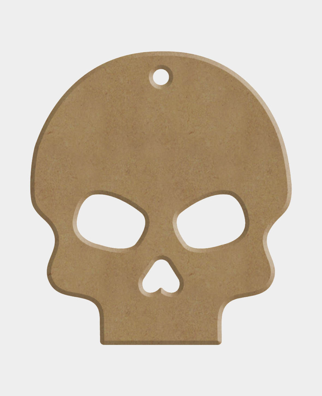 MDF-Deko Totenkopf, 7 x 0.6 x 7 cm, Braun, 1 Stk.