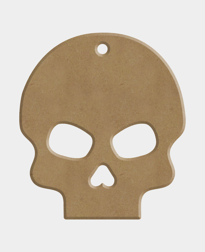 MDF-Deko Totenkopf, 7 x 0.6 x 7 cm, Braun, 1 Stk.