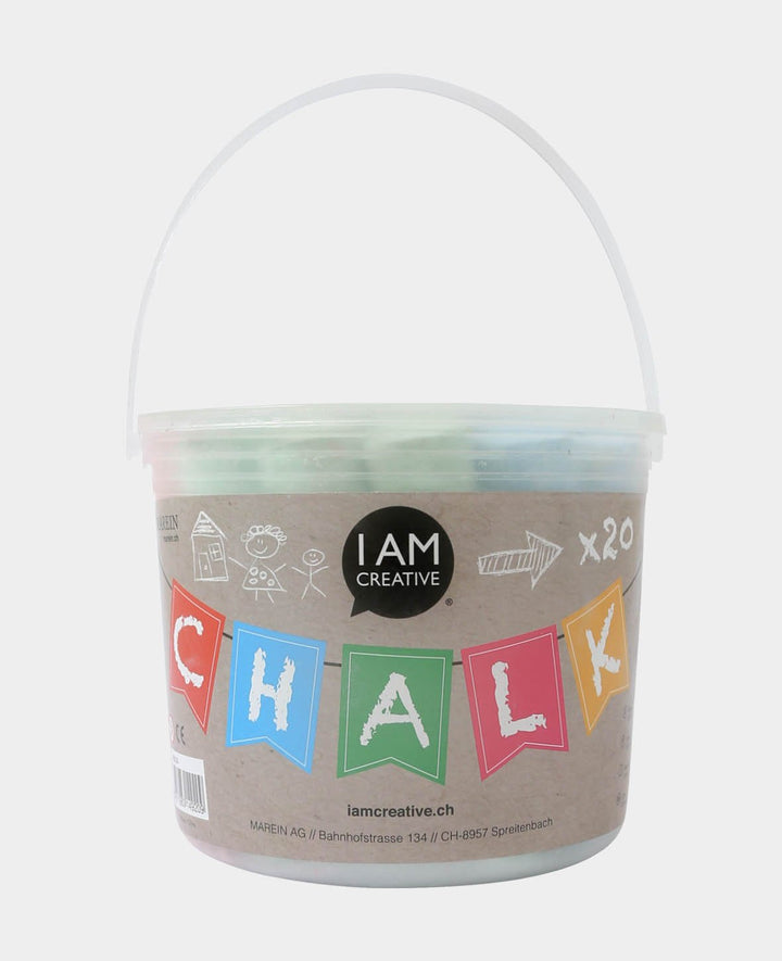 Street chalk, bucket of colourful chalk, mixed colours, ø 2.5 x 11.5 cm, 20 pieces