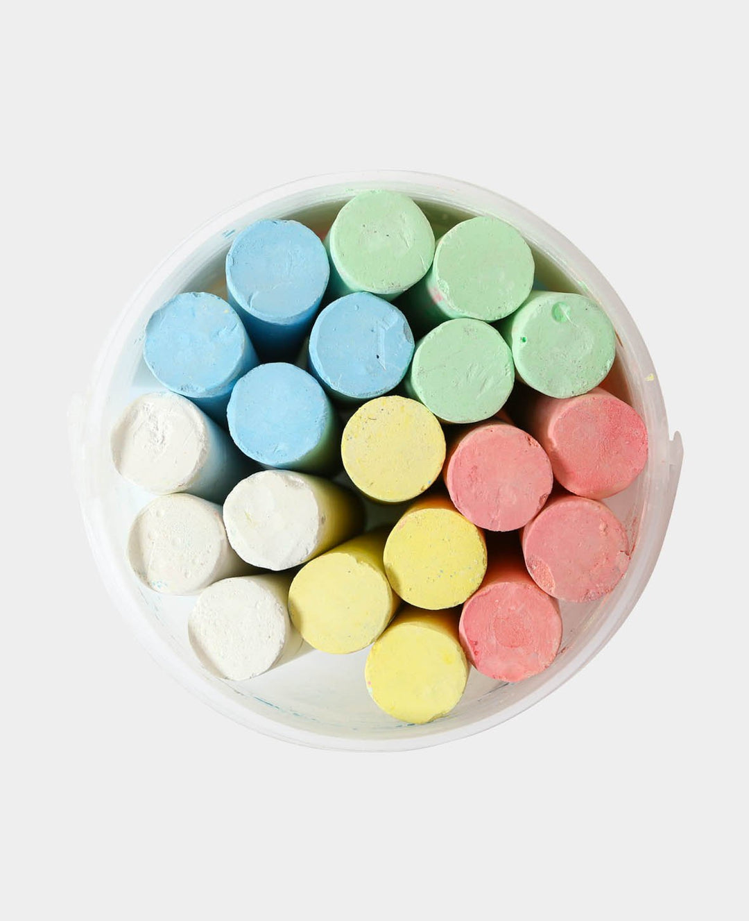 Street chalk, bucket of colourful chalk, mixed colours, ø 2.5 x 11.5 cm, 20 pieces