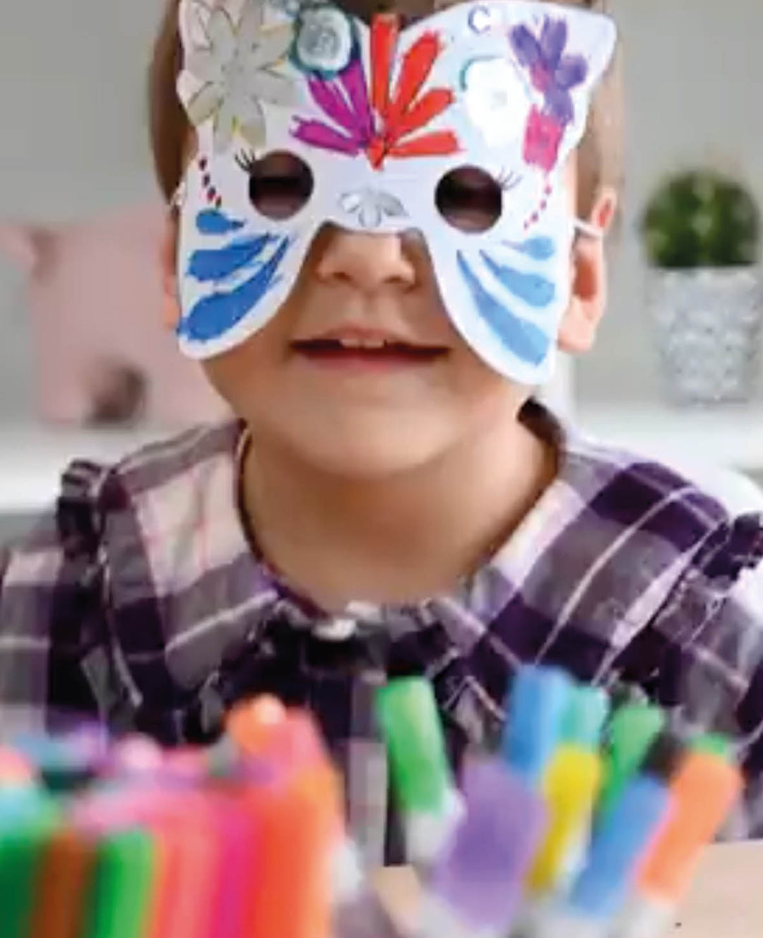 Maskenset Prinzessin, Kindermasken aus Pappe mit Gummiband, Weiss, ca. 18 x 19 cm, 12 Stk.