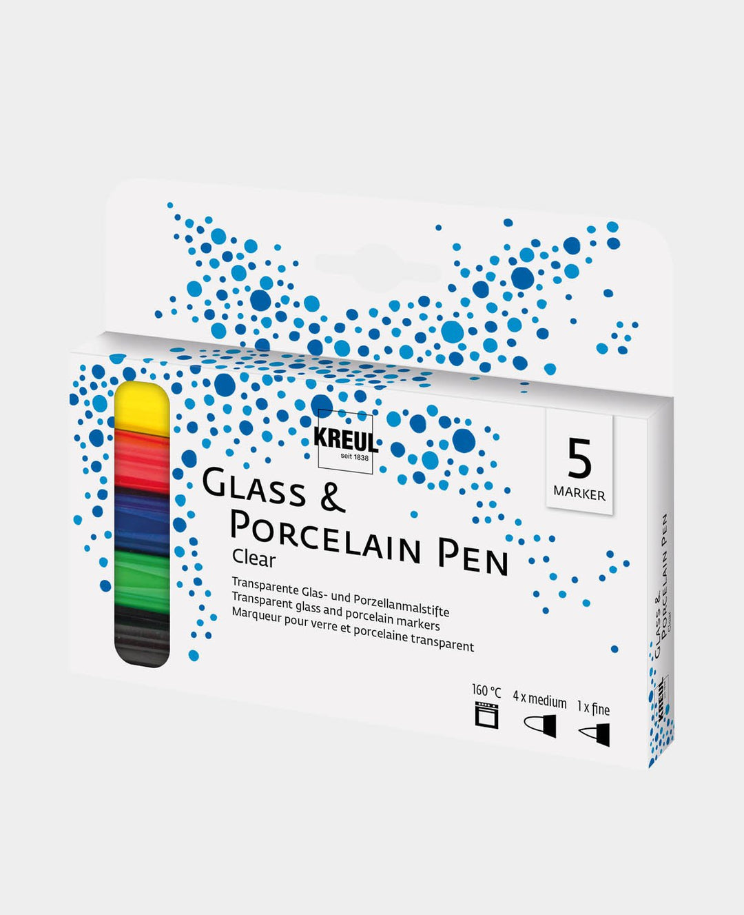 KREUL Glass &amp; Porcelain Pen Clear, 5er Set