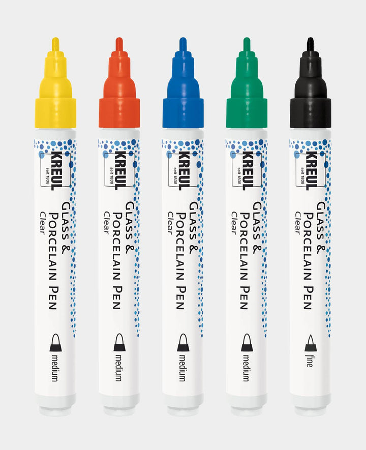 KREUL Glass &amp; Porcelain Pen Clear, 5er Set