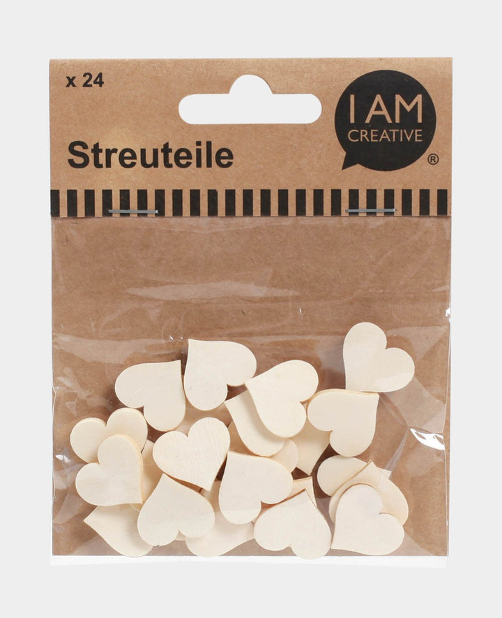 Scatter Hearts natural, 24 pcs.