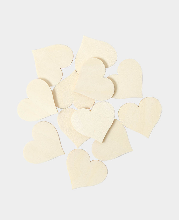 Scattering hearts, natural, approx. 4 cm, 12 pcs.