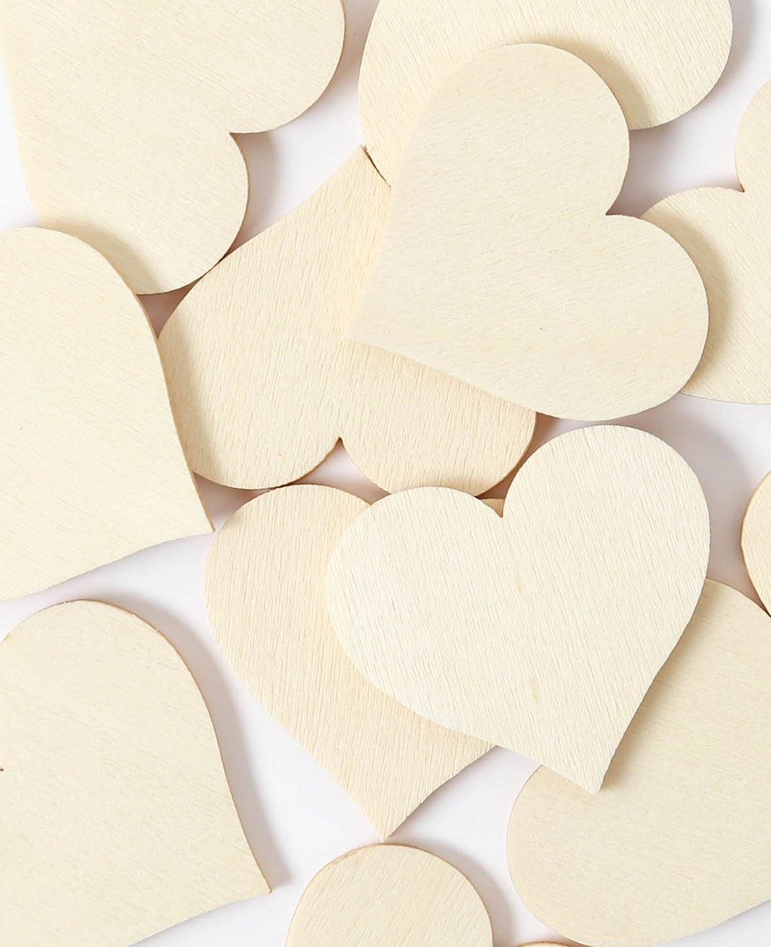 Scattering hearts, natural, approx. 4 cm, 12 pcs.