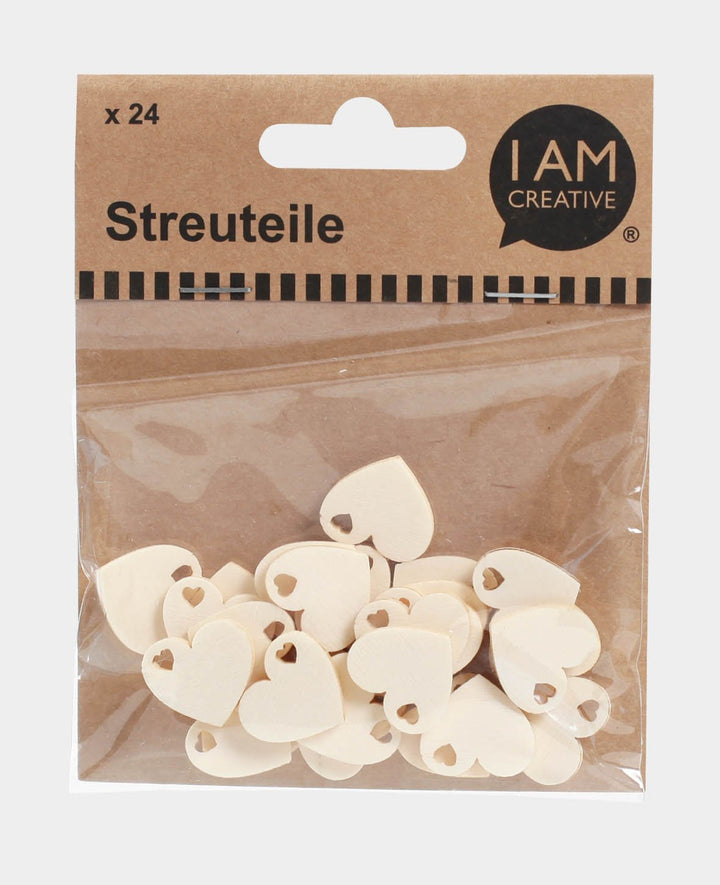 Scatter Pieces, Heart I white, 2cm/24pcs