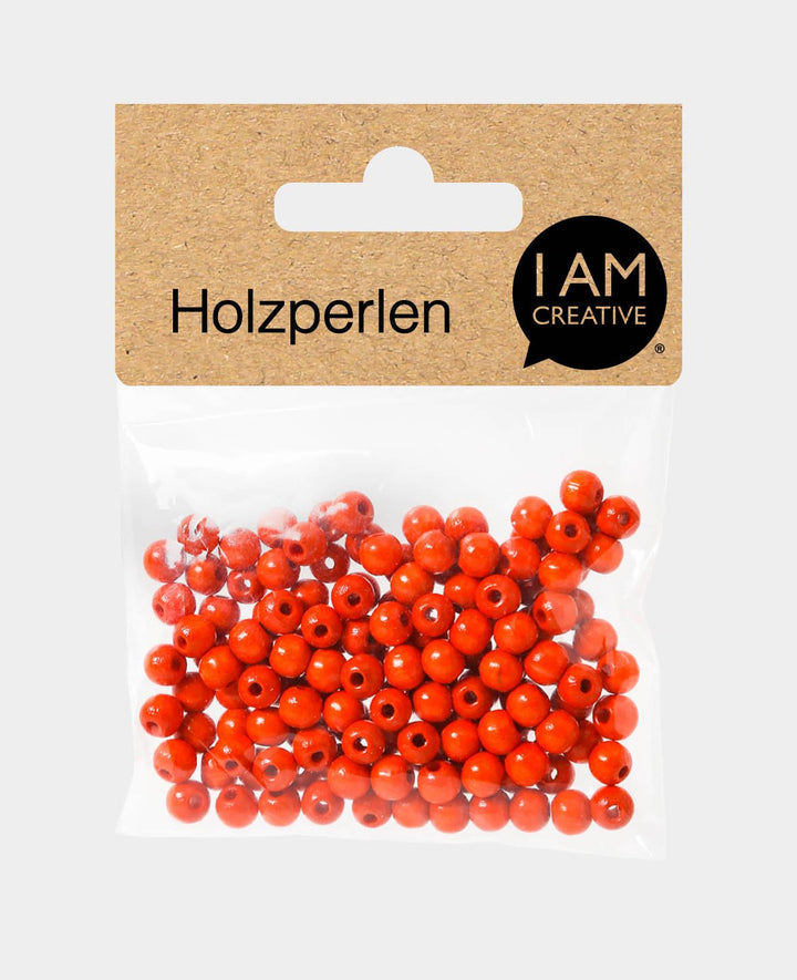 Perles en bois ø 6 mm orange, 125 pces