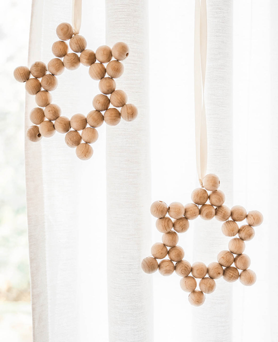 Unfinished Wooden Beads, Ø 25 mm, with Ø 5 mm Hole, Natural, 5 pcs.