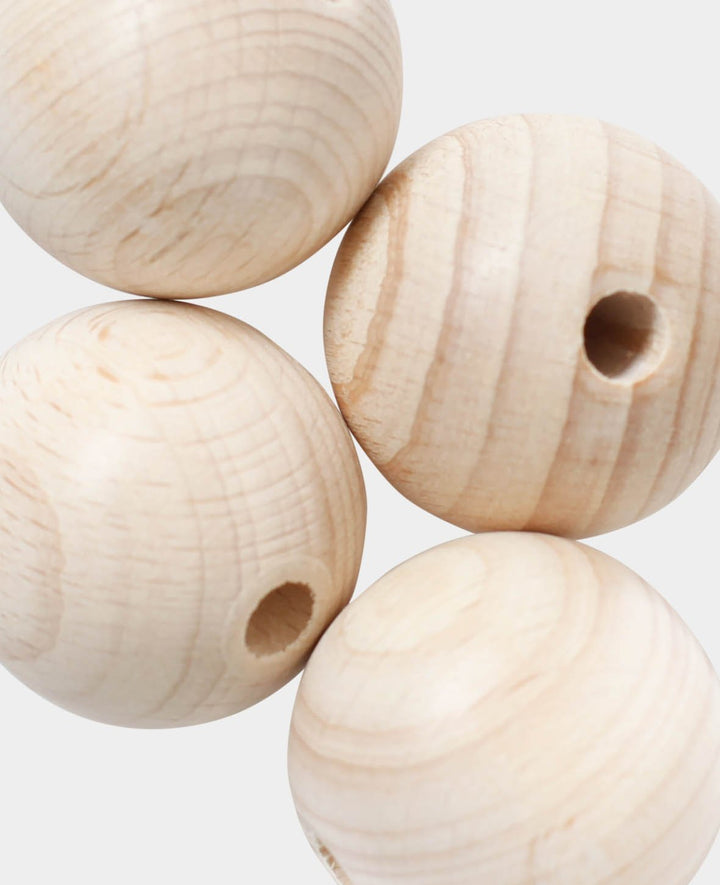 Boules en bois brut Ø 30 mm, avec perçage Ø 6 mm, nature, 4 pces