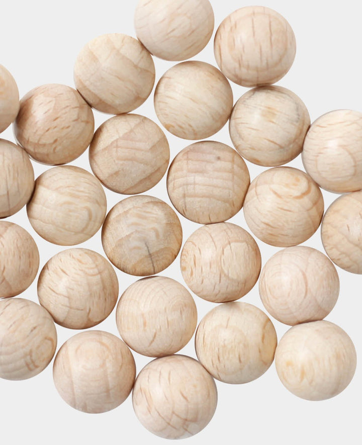 Raw Wooden Beads, Ø 10 mm, Natural, 25 pcs.