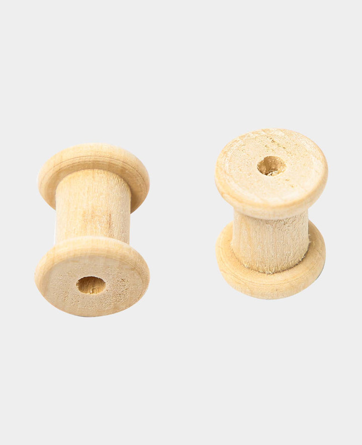 Wooden Spools, ø 22 x 28 mm, Brown, 15 pcs.