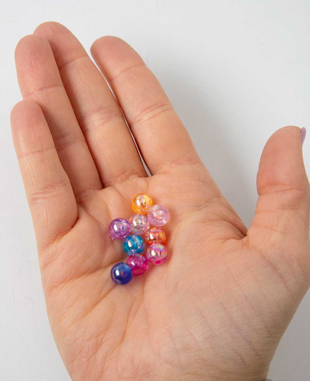 Perles de parure – Rondes, multicolores, 30 g, plastique