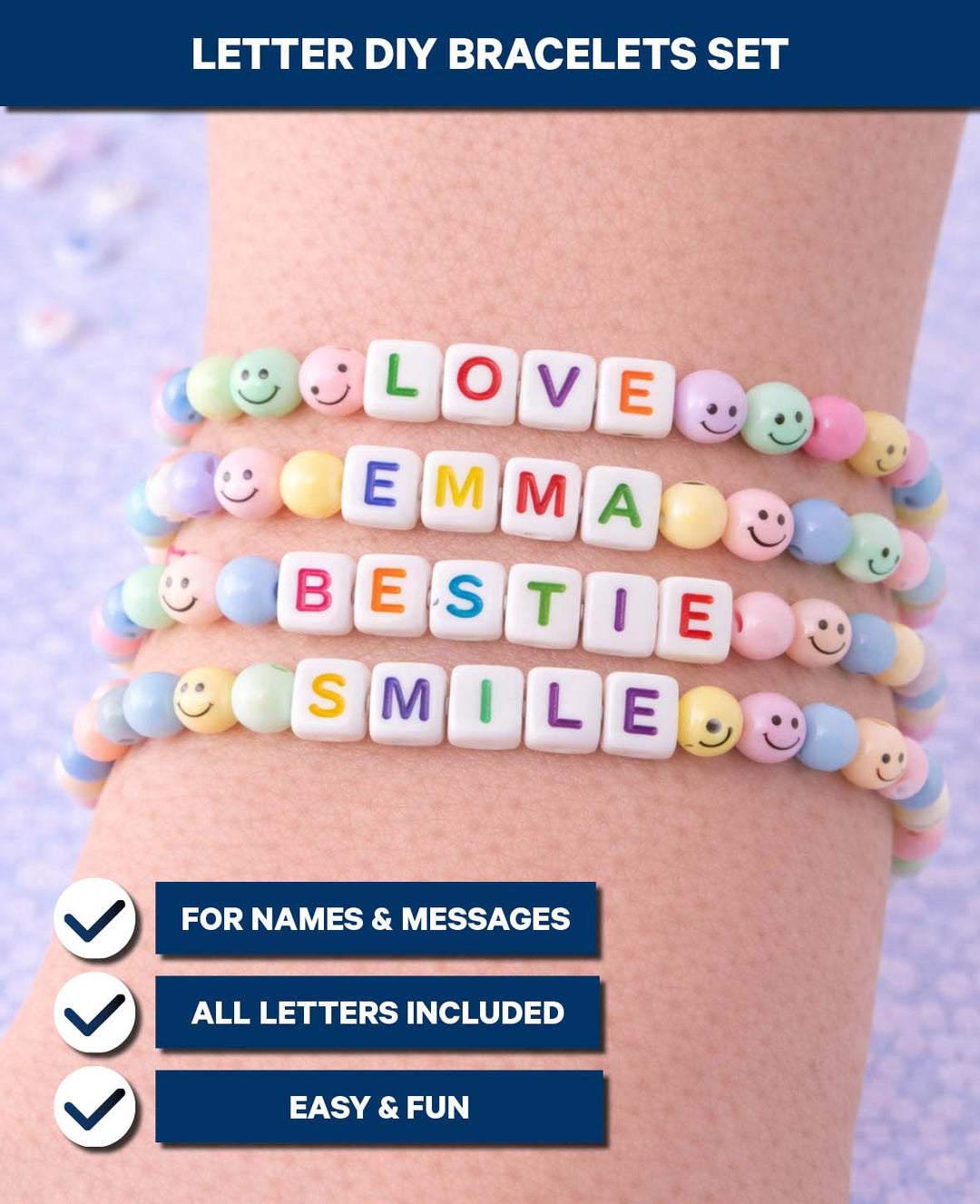 Perles de bijoux – Smiley multicolore, 0.8 cm, 30 pièces, plastique