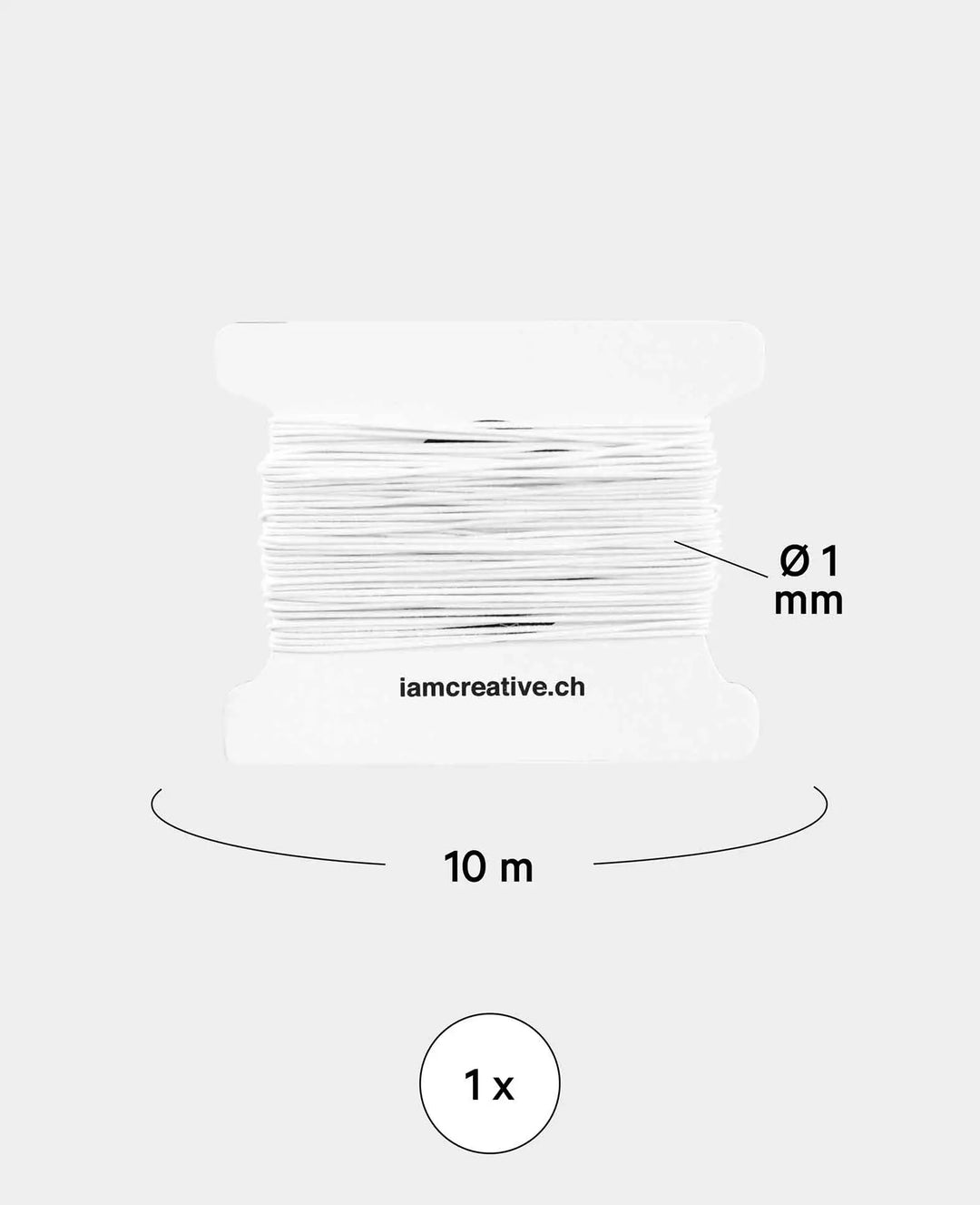 Ruban élastique pour bijoux, ø 1 mm x 10 m, élastique pour travaux manuels et créations de bijoux, blanc