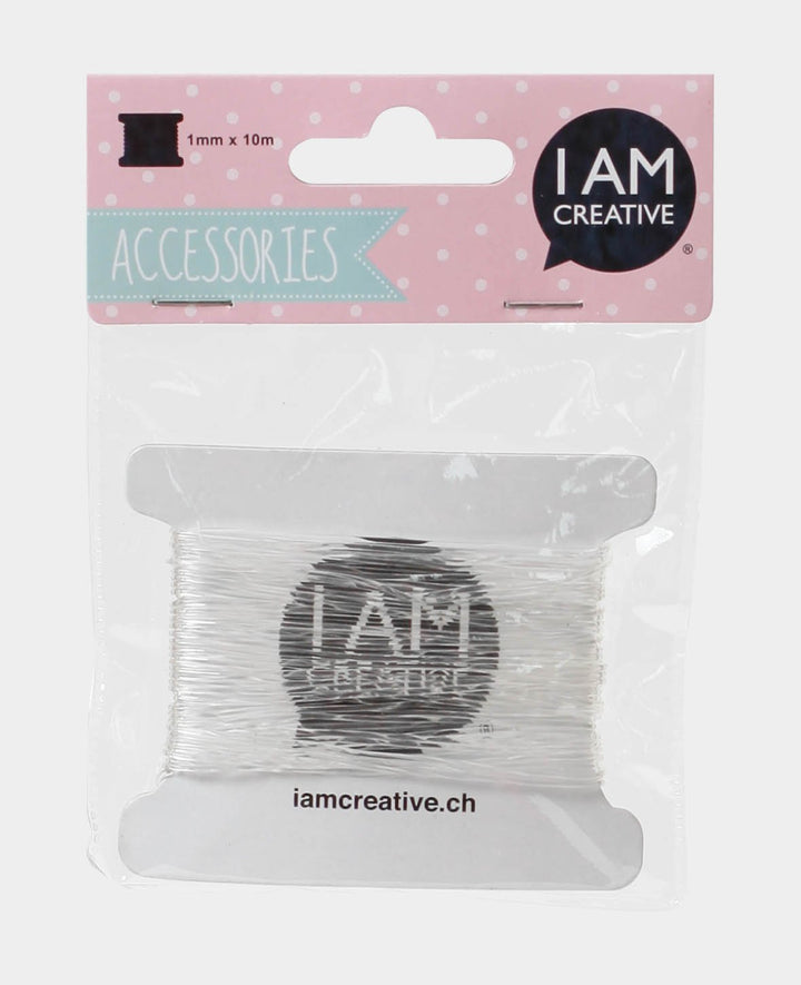 Ruban décoratif élastique, ø 1 mm x 10 m, élastique pour travaux manuels et créations de bijoux, Transparent