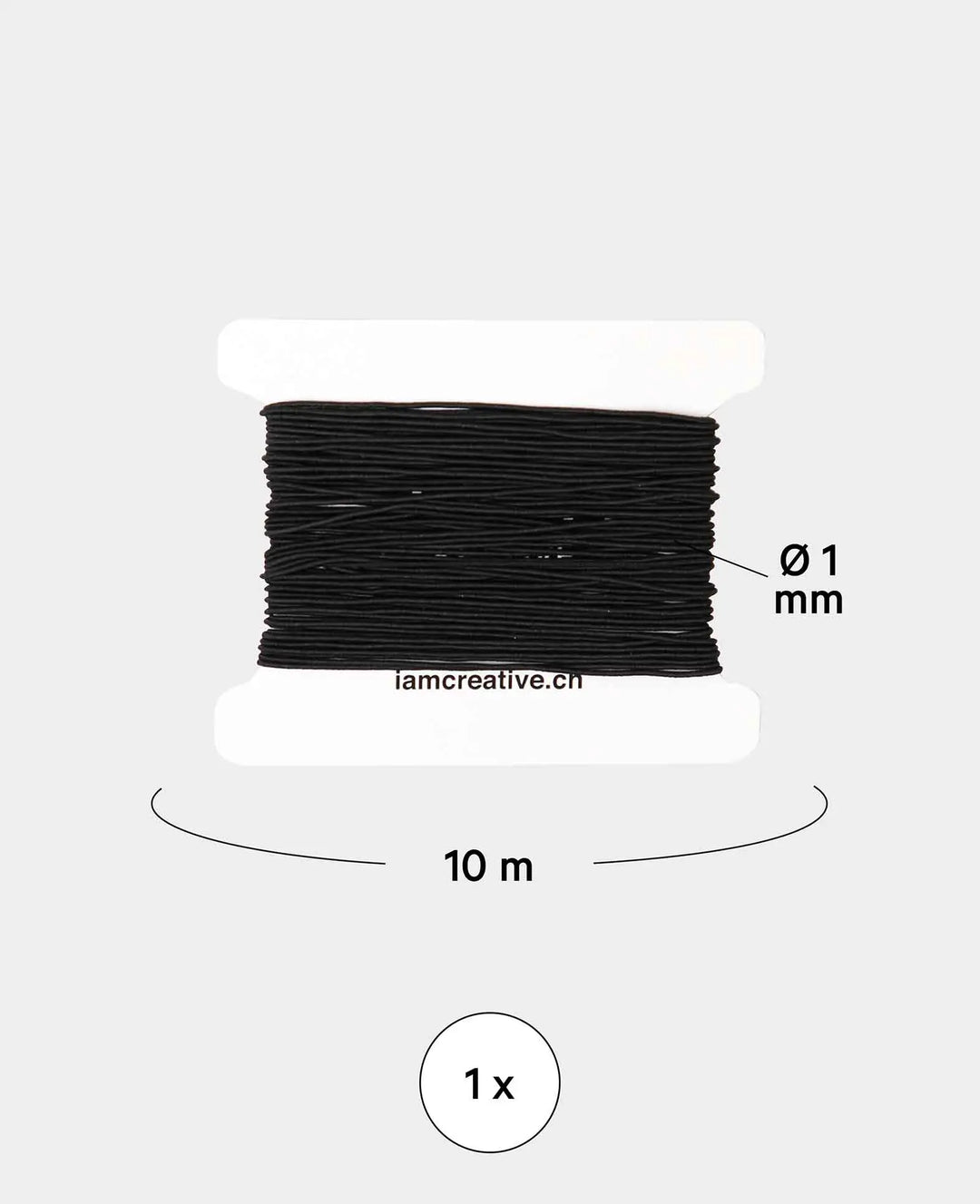 Fil élastique pour bijoux, ø 1 mm x 10 m, élastique pour travaux manuels et créations de bijoux, noir