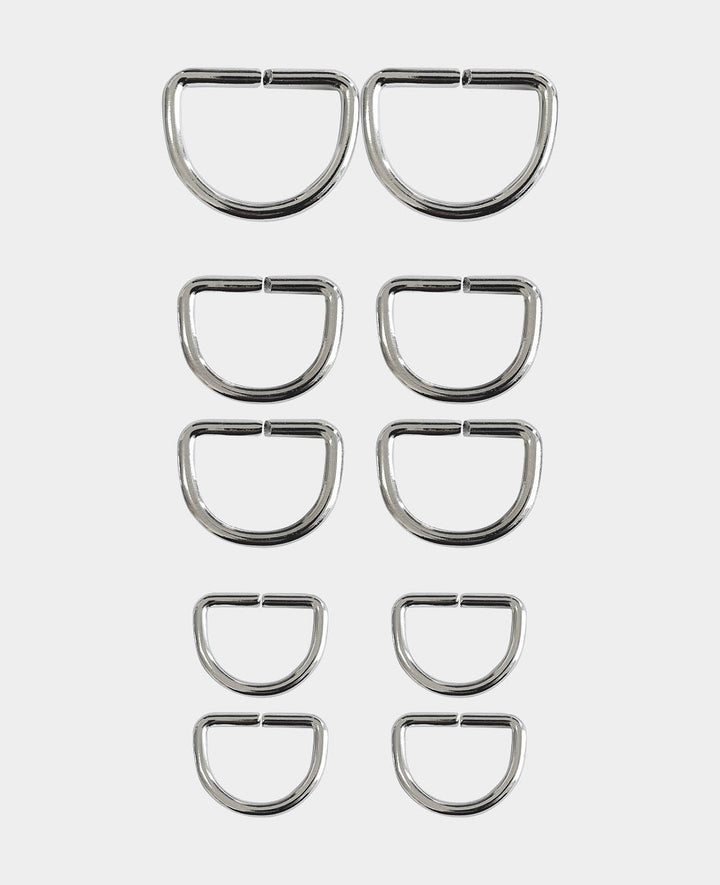 D-ring, silver, 32 x 22 mm, 6 pcs.