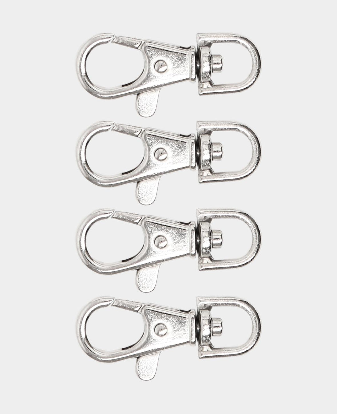 Karabiner mit Drehgelenk, Silber, 38 x 15 mm, 4 Stk.